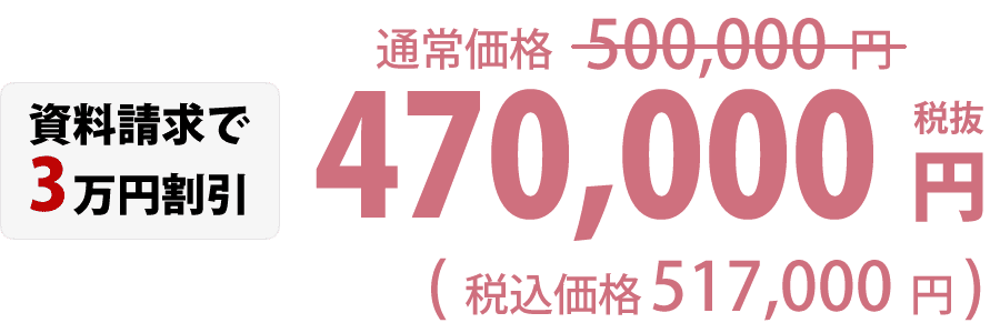 470,000円税込(税込価格 517,000円)